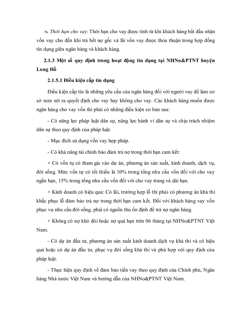 image for page Phân tích hoạt động tín dụng ngắn hạn tại chi nhánh ngân hàng nông nghiệp và phát triển nông thôn huyện long hồ tỉnh vĩnh long