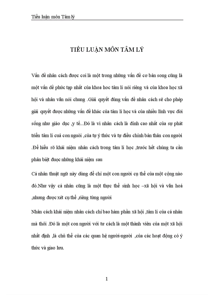 image for page Tiểu luận môn tâm lý
