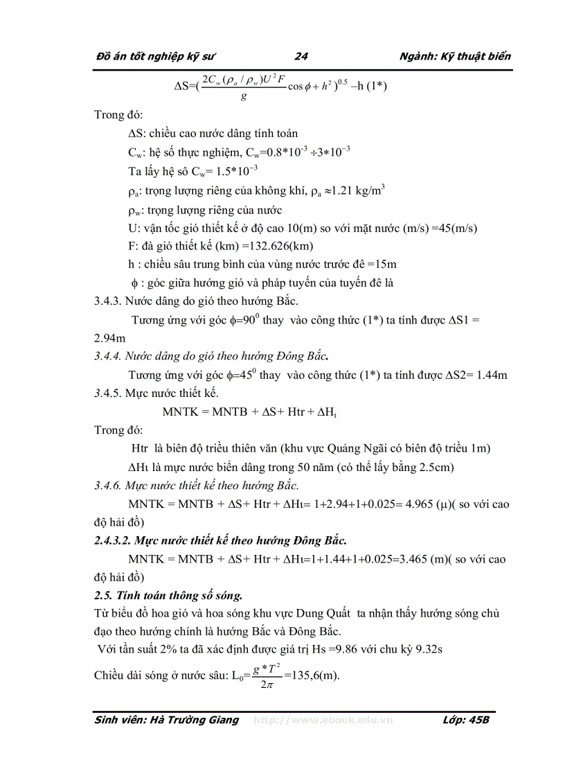 image for page Tính toán thiết kế tuyến đê chắn sóng cho cảng Dung Quất