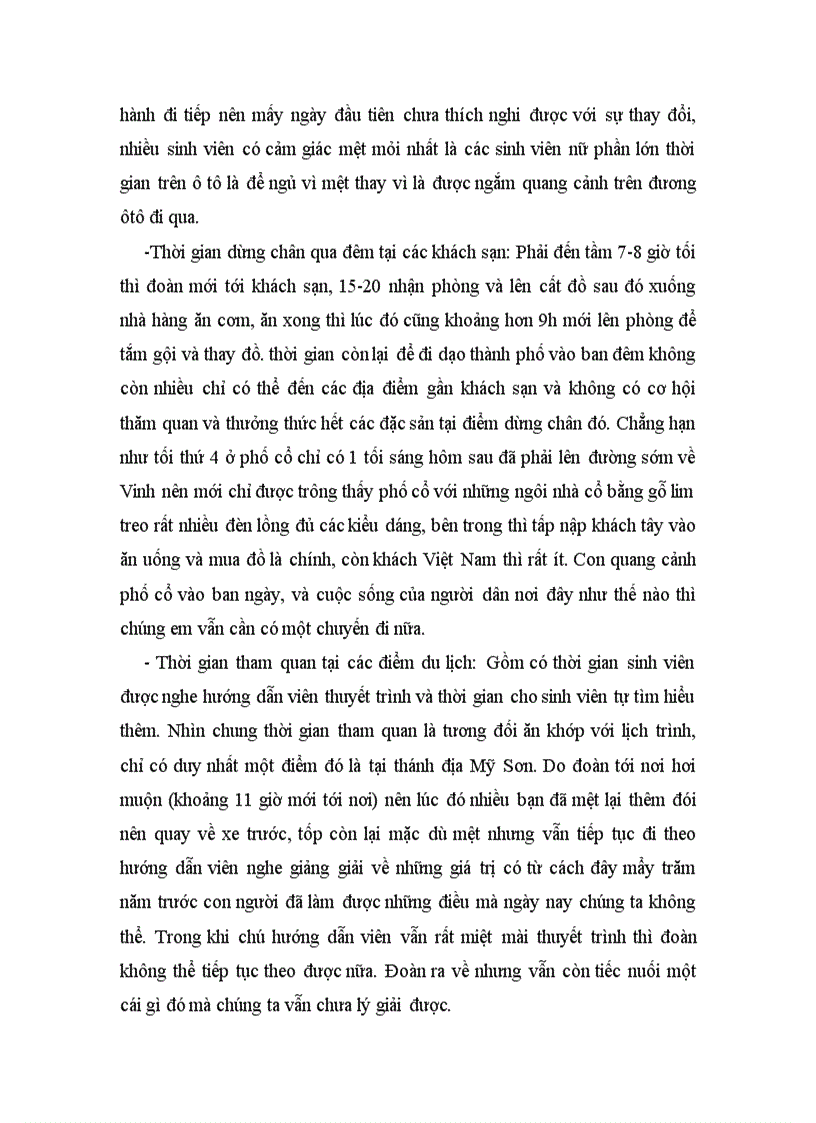 image for page Báo cáo chuyến đi thực tế của sinh viên ngành quản trị du lịch