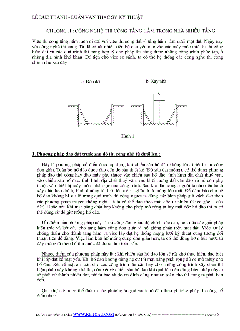 image for page Công nghệ thi công tầng hầm theo phương pháp truyền thống và phương pháp top down