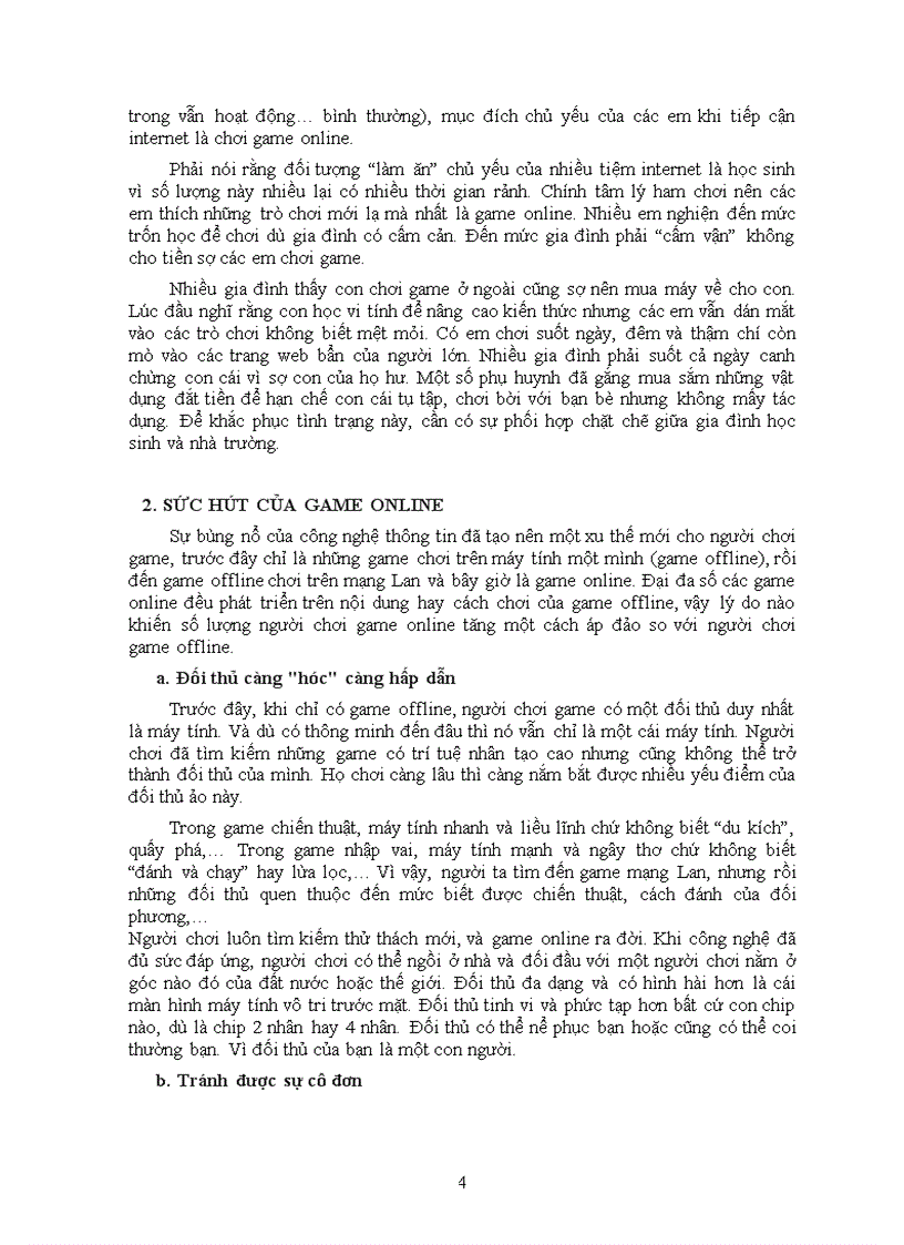 image for page Tiểu luận ngoại tác tác động của game online hay