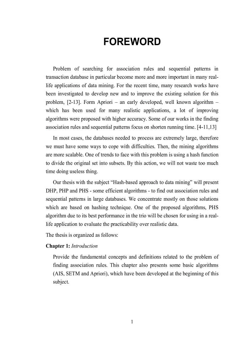 image for page Hash based approach to data mining