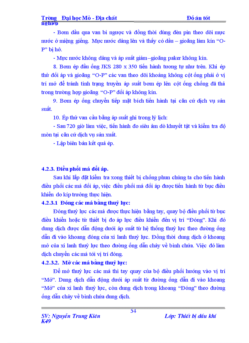 image for page Cấu tạo quy trình lắp đặt vận hành bảo dưỡng đối áp 230x350 9 x5000 PSI do Rumani sản xuất trên giàn khoan BK 7 của XNLD Vietsovpetro