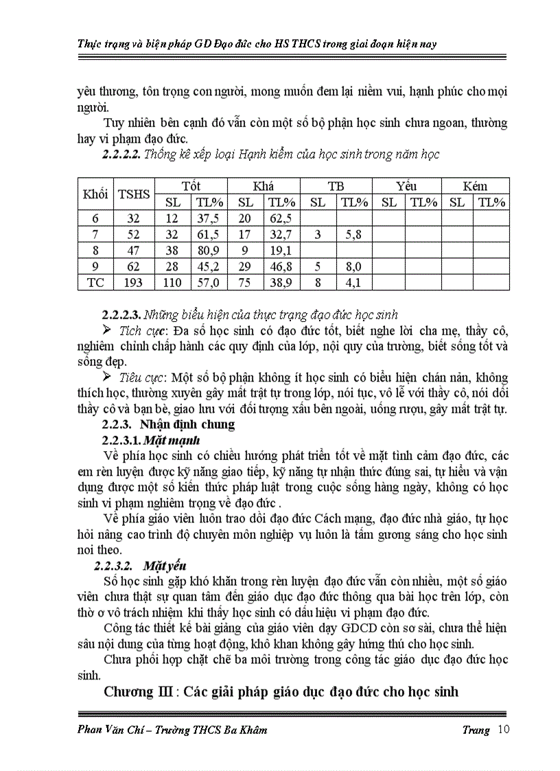 image for page Thực trạng và biện pháp giáo dục đạo đức cho học sinh của Trường THCS Ba Khâm