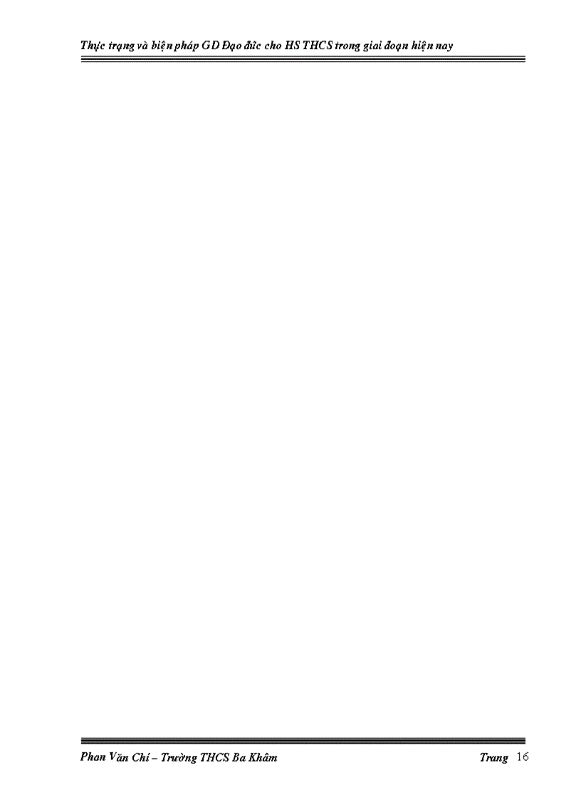 image for page Thực trạng và biện pháp giáo dục đạo đức cho học sinh của Trường THCS Ba Khâm
