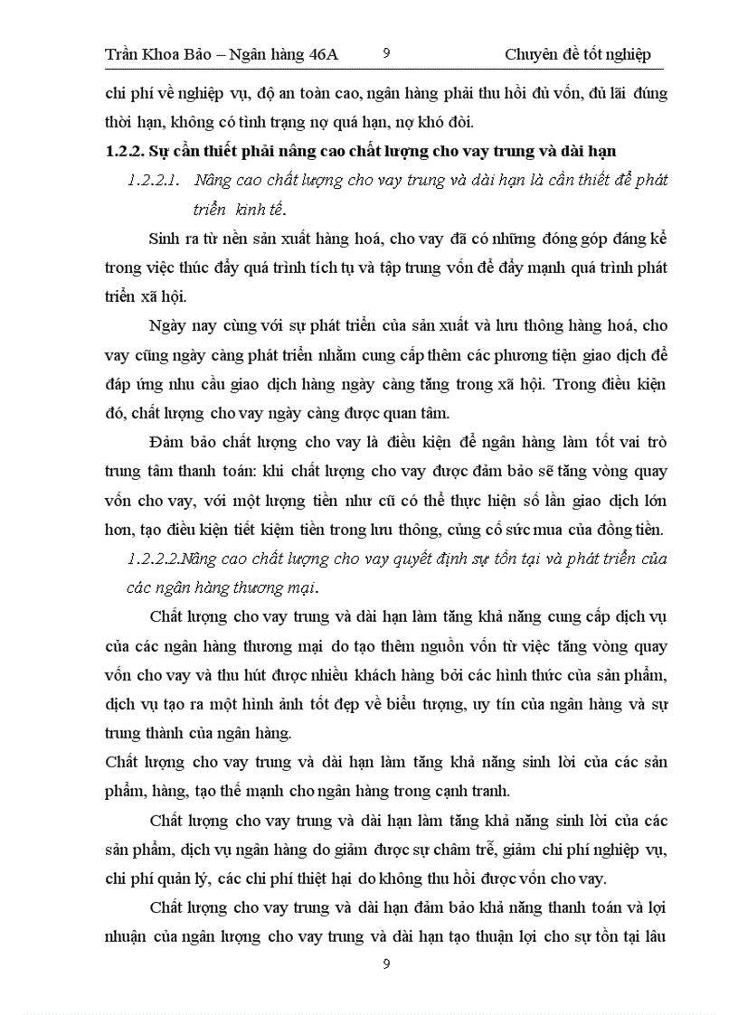 image for page Nâng cao chất lượng tín dụng trung và dài hạn đối với doanh nghiệp tại ngân hàng thương mại cổ phần Quân Đội Chi Nhánh Điện Biên Phủ