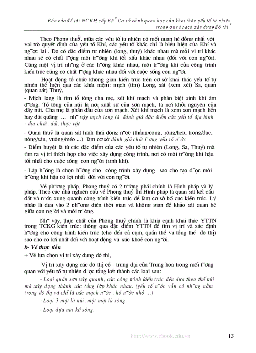 image for page ĐỀ TÀI NCKH CẤP BỘ Cơ sở cảnh quan học của khai thác các yếu tố tự nhiên trong quy hoạch xây dựng đô thị Việt Nam