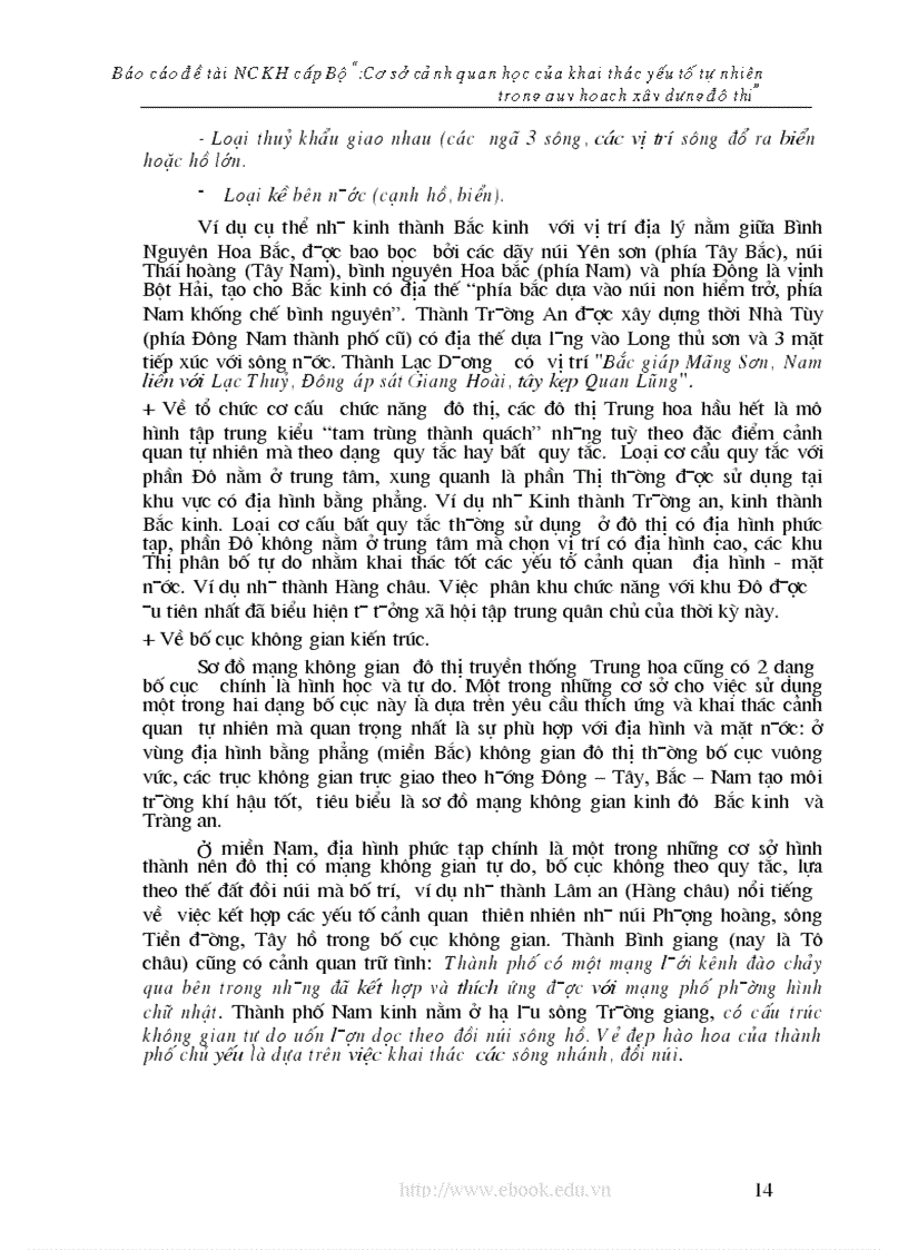 image for page ĐỀ TÀI NCKH CẤP BỘ Cơ sở cảnh quan học của khai thác các yếu tố tự nhiên trong quy hoạch xây dựng đô thị Việt Nam