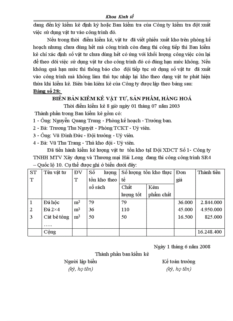 image for page Thực trạng kế toán nguyên vật liệu tại Công ty TNHH MTV Xây dựng và Thương Mại Hải Long