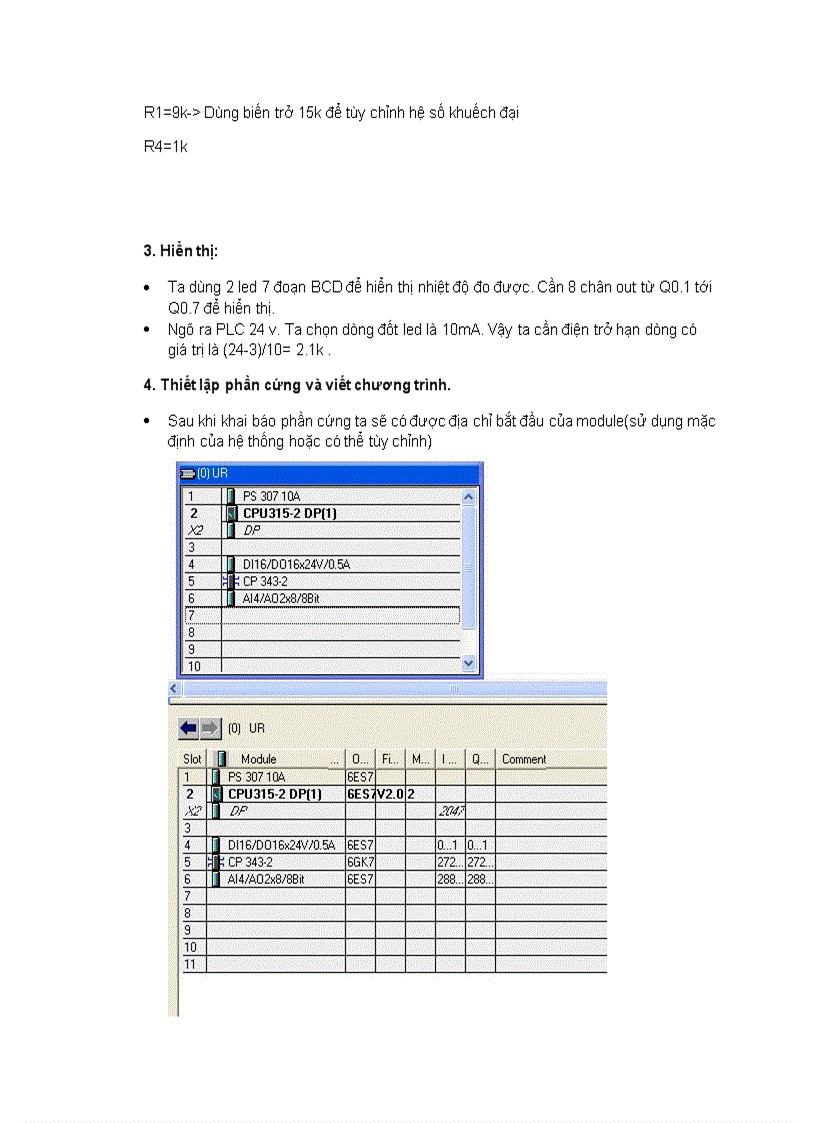 image for page Trình bày về module analog trong s7 300 cho ví dụ về đo và hiển thị nhiệt độ dùng LM35