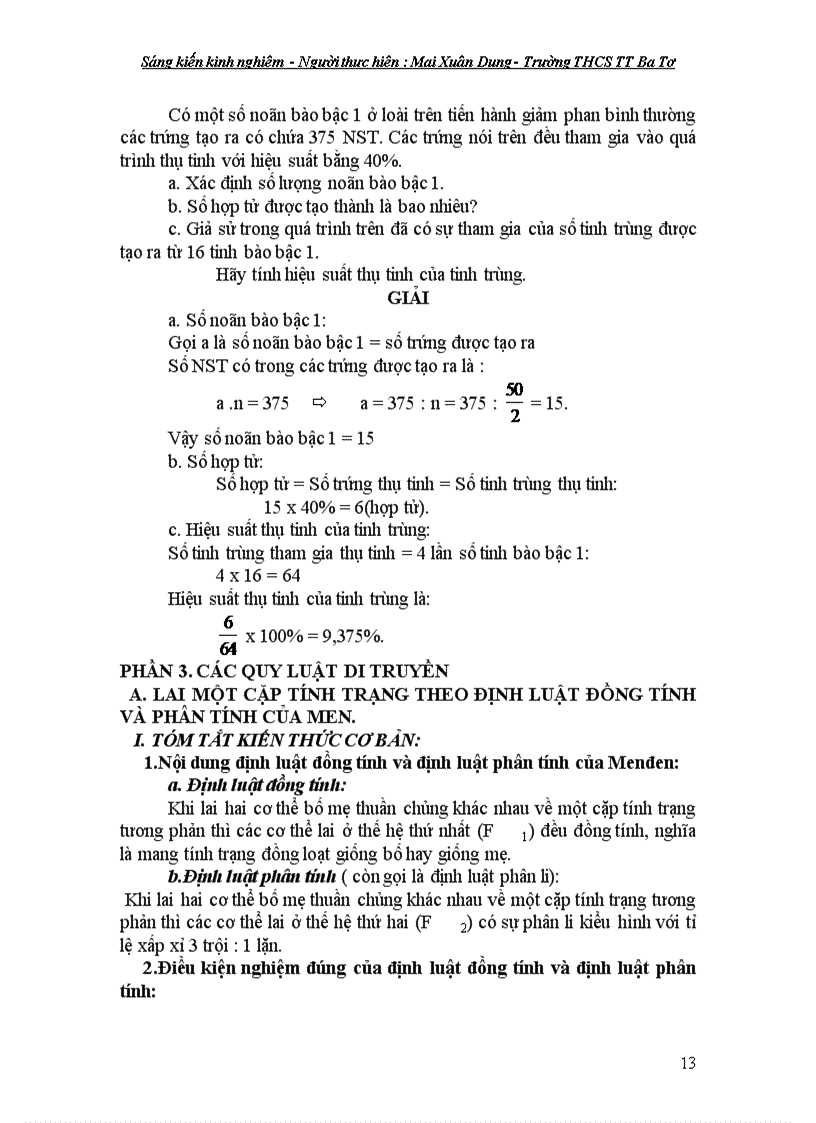 image for page Nâng cao kỹ năng nhận biết và giải các dạng toán lai của Menđen