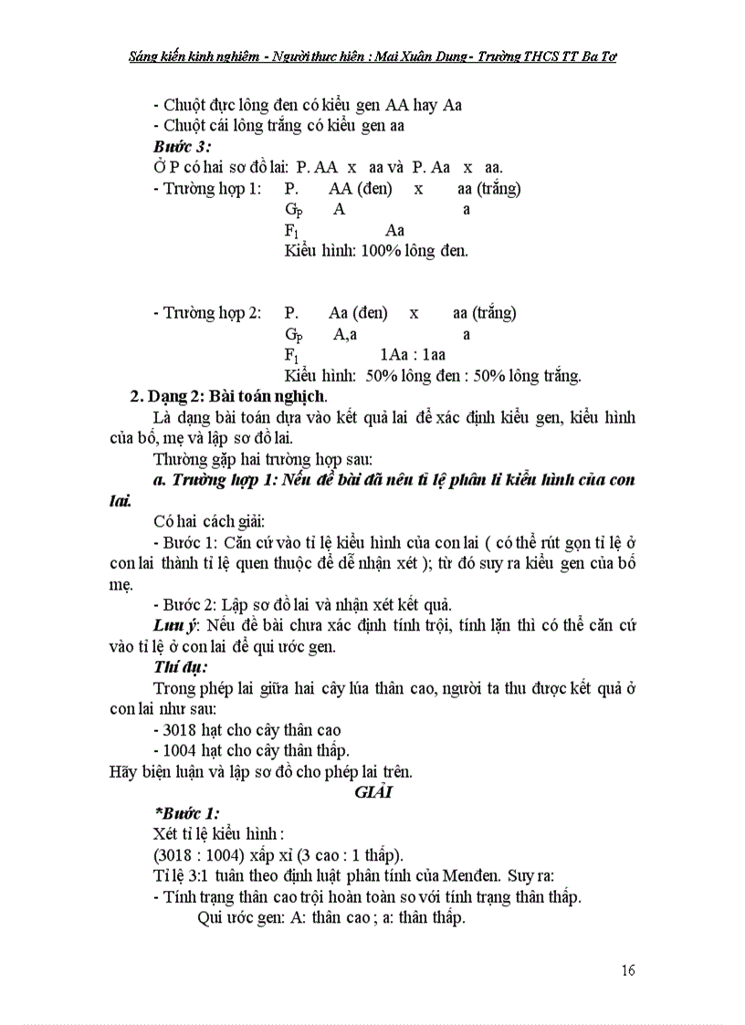 image for page Nâng cao kỹ năng nhận biết và giải các dạng toán lai của Menđen