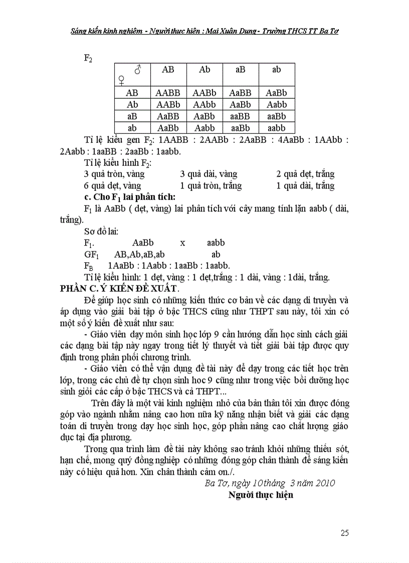 image for page Nâng cao kỹ năng nhận biết và giải các dạng toán lai của Menđen