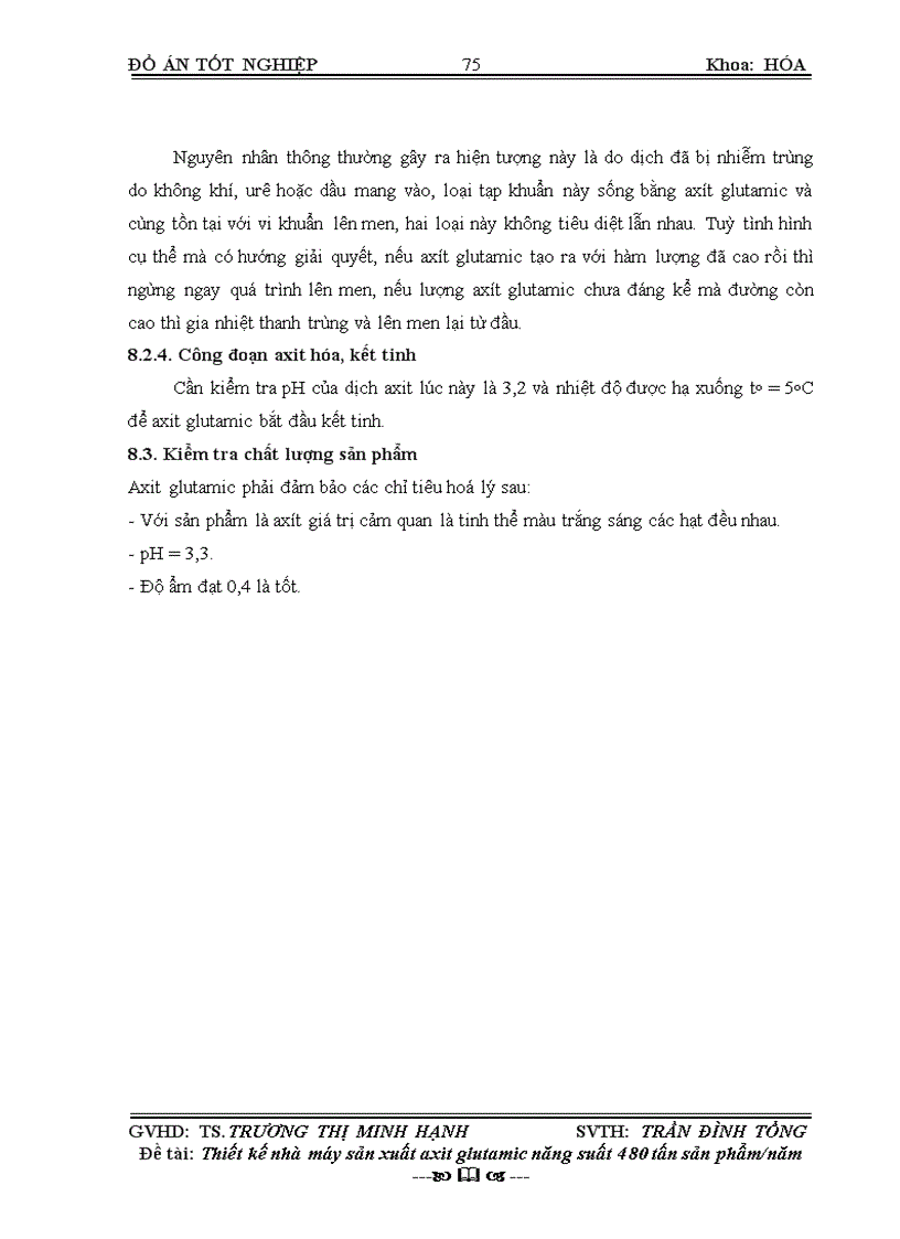 image for page Thiết kế nhà máy sản xuất axit glutamic với năng suất 480 tấn sản phẩm năm 82trang