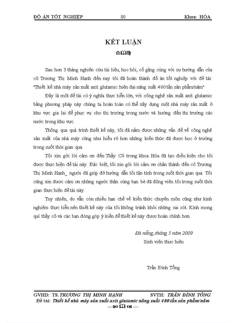 image for page Thiết kế nhà máy sản xuất axit glutamic với năng suất 480 tấn sản phẩm năm 82trang