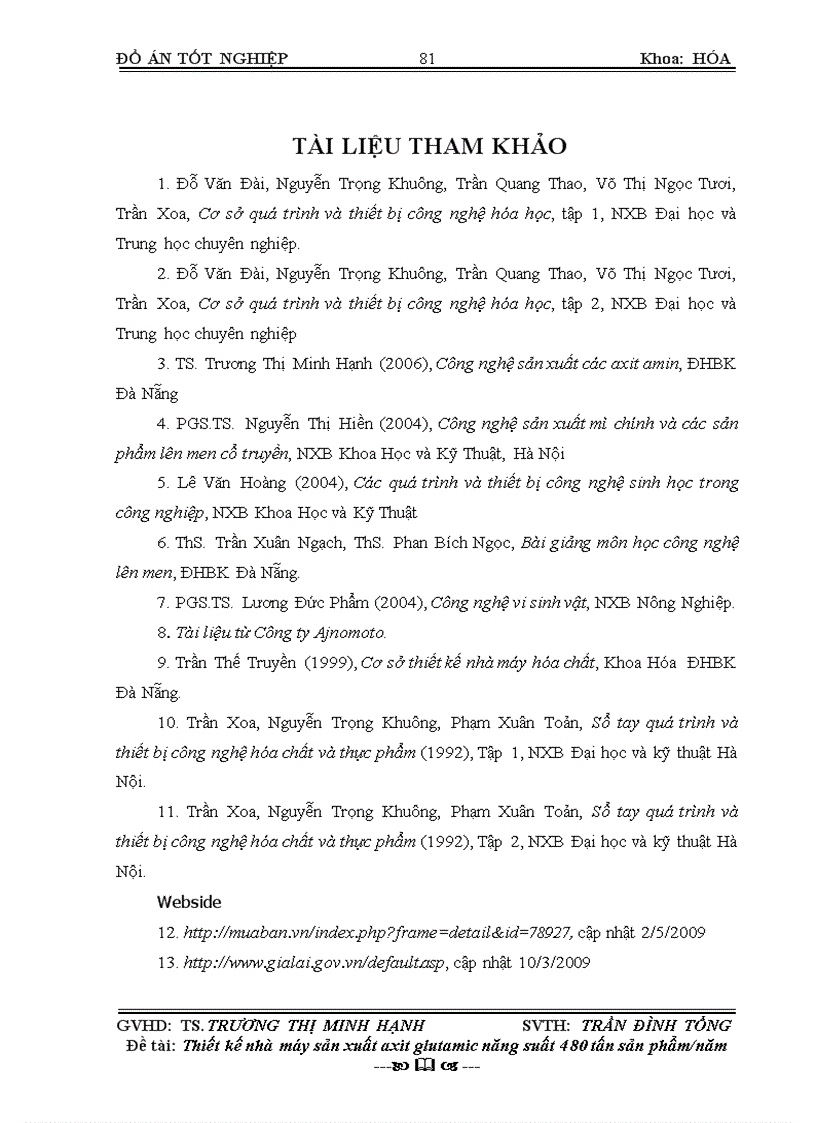 image for page Thiết kế nhà máy sản xuất axit glutamic với năng suất 480 tấn sản phẩm năm 82trang