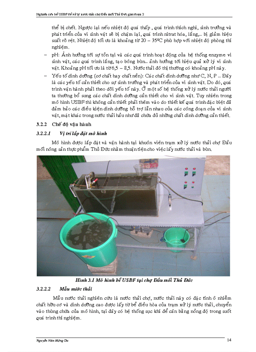 image for page Nghiên cứu bể USBF Upflow Sludge Blanket Filter để Xử Lý Nước Thải chợ đầu mối Thủ Đức