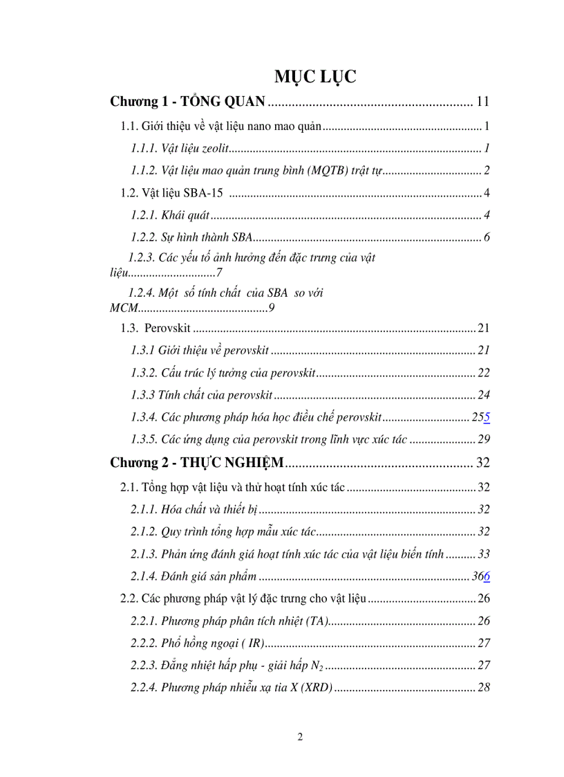 image for page Tổng hợp nghiên cứu các đặc trưng và hoạt tính của perovskit mang trên vật liệu mao quản trung bình SBA 15