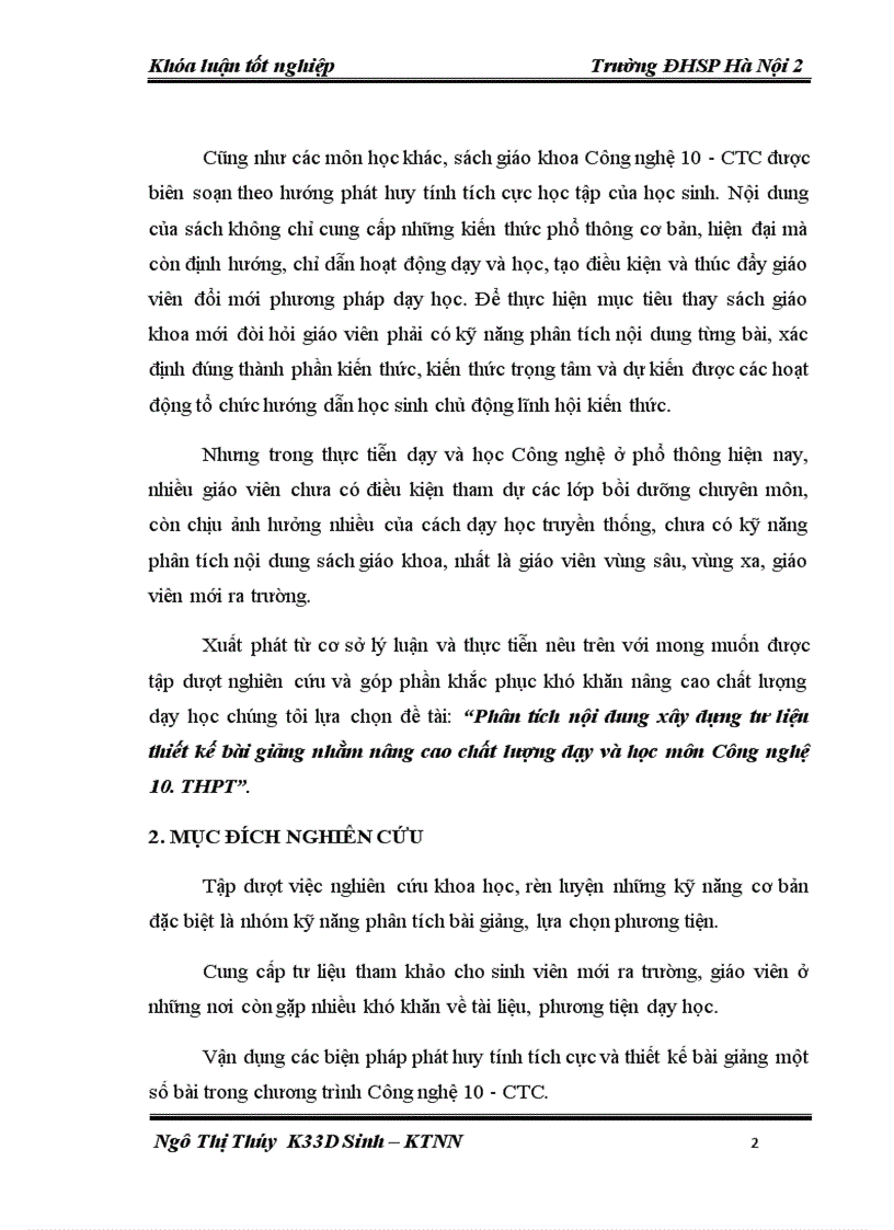 image for page Phân tích nội dung xây dựng tư liệu thiết kế bài giảng nhằm nâng cao chất lượng dạy và học môn Công nghệ 10 THPT