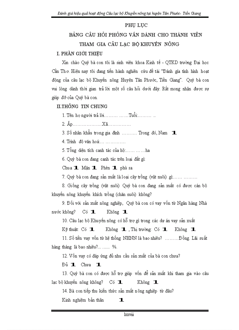 image for page Đánh giá hiệu quả hoạt động câu lạc bộ Khuyến nông tại huyện Tân Phước tỉnh Tiền Giang
