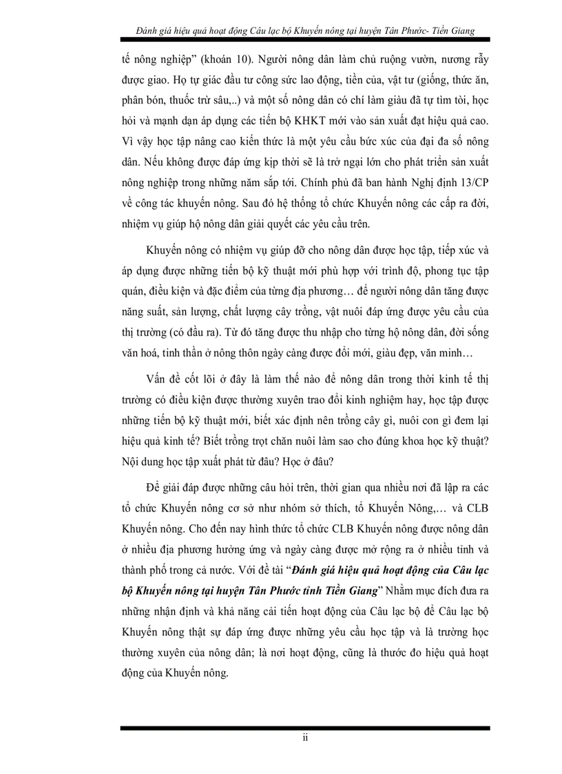 image for page Đánh giá hiệu quả hoạt động câu lạc bộ Khuyến nông tại huyện Tân Phước tỉnh Tiền Giang