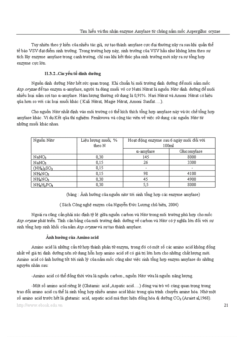 image for page Công nghệ Protein và enzyme Tìm hiểu và thu nhận enzyme amylase từ chủng nấm mốc Aspergillus oryzae