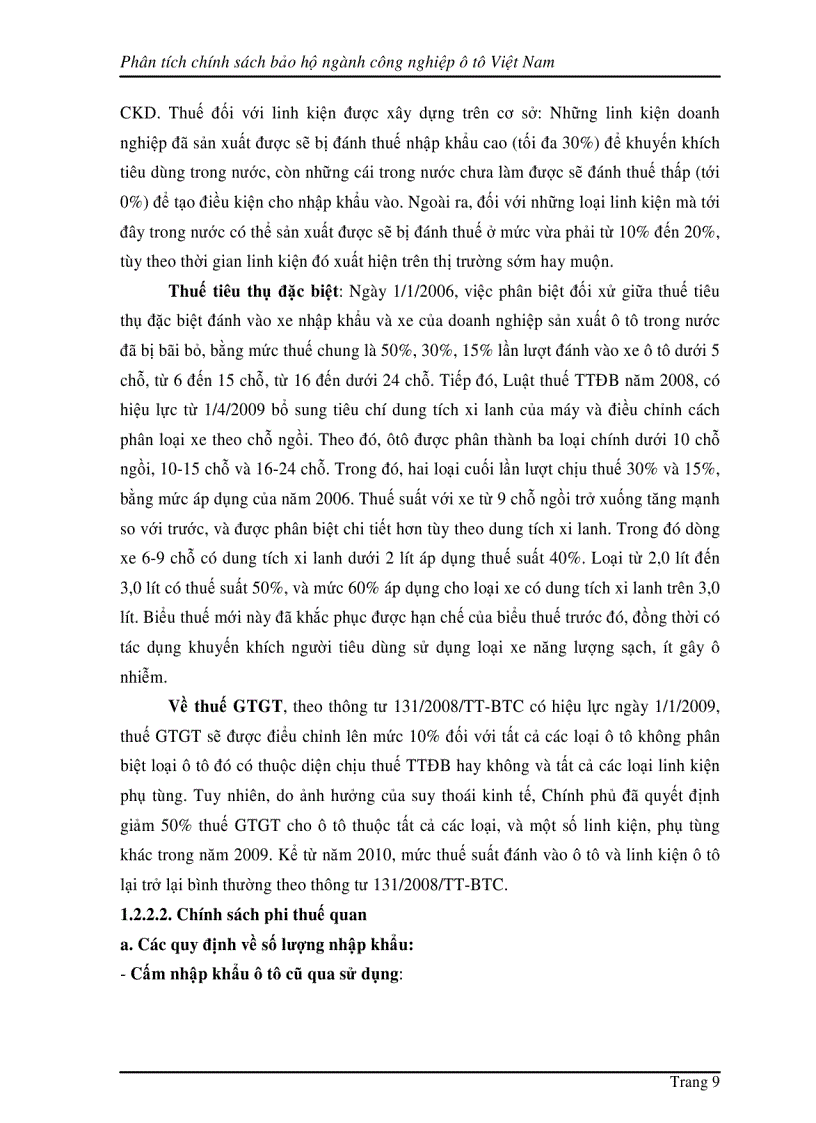 image for page Phân tích chính sách bảo hộ ngành công nghiệp ô tô ở Việt Nam