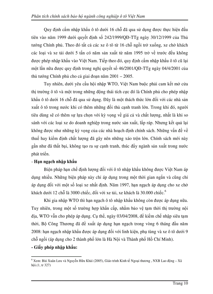 image for page Phân tích chính sách bảo hộ ngành công nghiệp ô tô ở Việt Nam