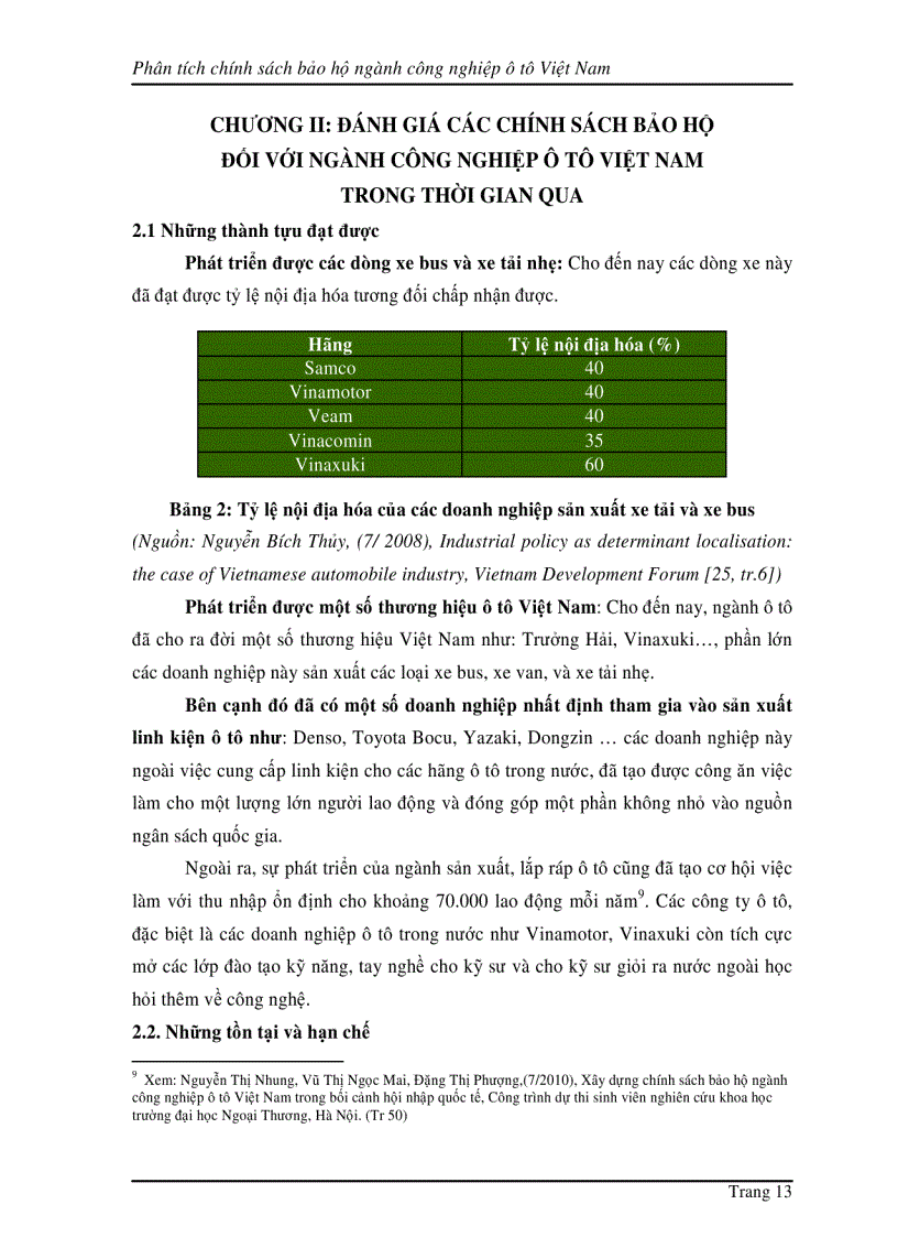 image for page Phân tích chính sách bảo hộ ngành công nghiệp ô tô ở Việt Nam