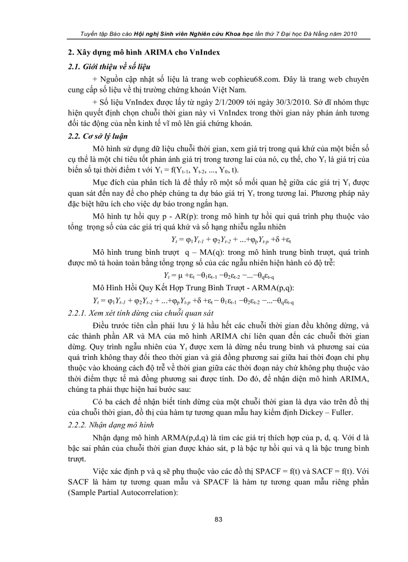 image for page Ứng dụng mô hình arima để dự báo vnindex