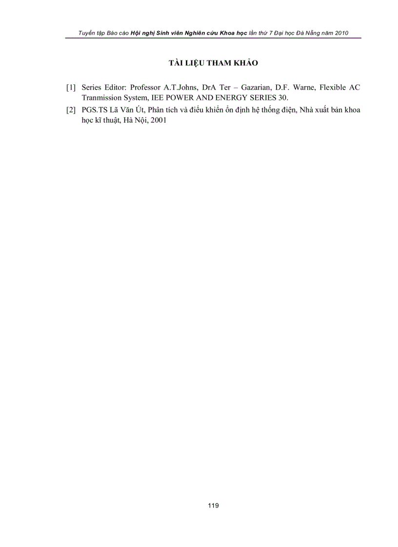 image for page Nghiên cứu xây dựng chương trình mô phỏng sử dụng thiết bị svc và tcsc để điều khiển nâng cao ổn định hệ thống điện