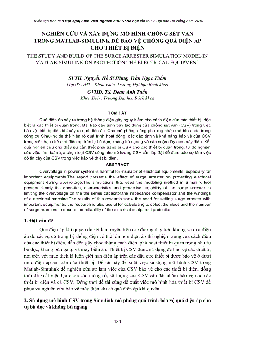 image for page Nghiên cứu và xây dựng mô hình chống sét van trong matlab simulink để bảo vệ chống quá điện áp cho thiết bị điện