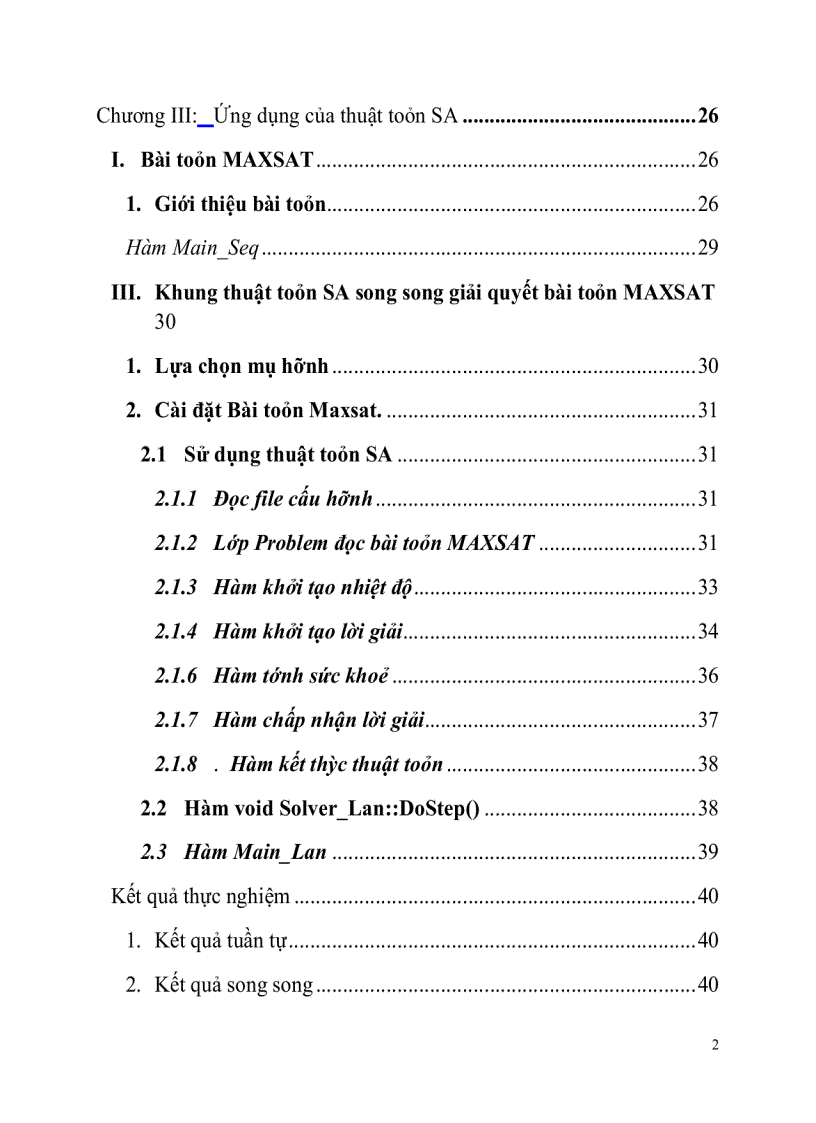 Thuật toán luyện kim song song Parallel Simulated Annealing Algorithms giải quyết bài toán max sat