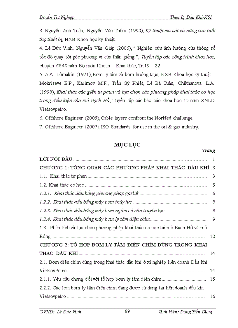 image for page Tính toán lựa chọn bơm ly tâm điện chìm dùng trong khai thác dầu tại giàn khoan MPS 03 mỏ Bạch Hổ