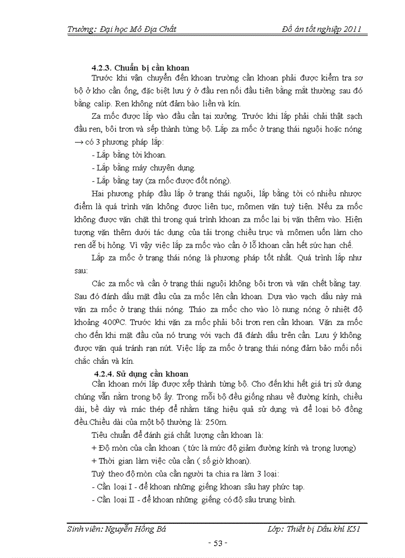 image for page Cấu tạo chức năng của cột cần khoan và kiểm toán cột cần giếng khoan 7003 giàn nhẹ BK 7 mỏ Bạch Hổ