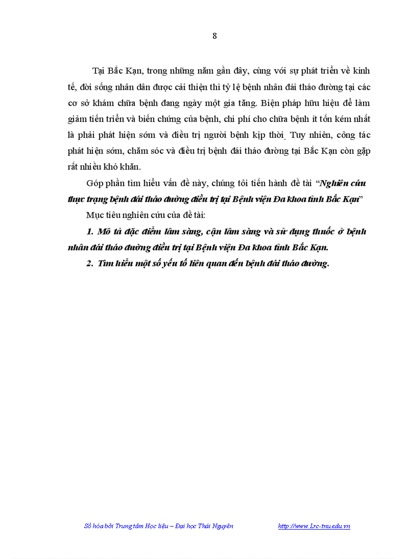 image for page Nghiên cứu thực trạng bệnh đái tháo đường điều trị tại bệnh viện đa khoa tỉnh bắc kạn