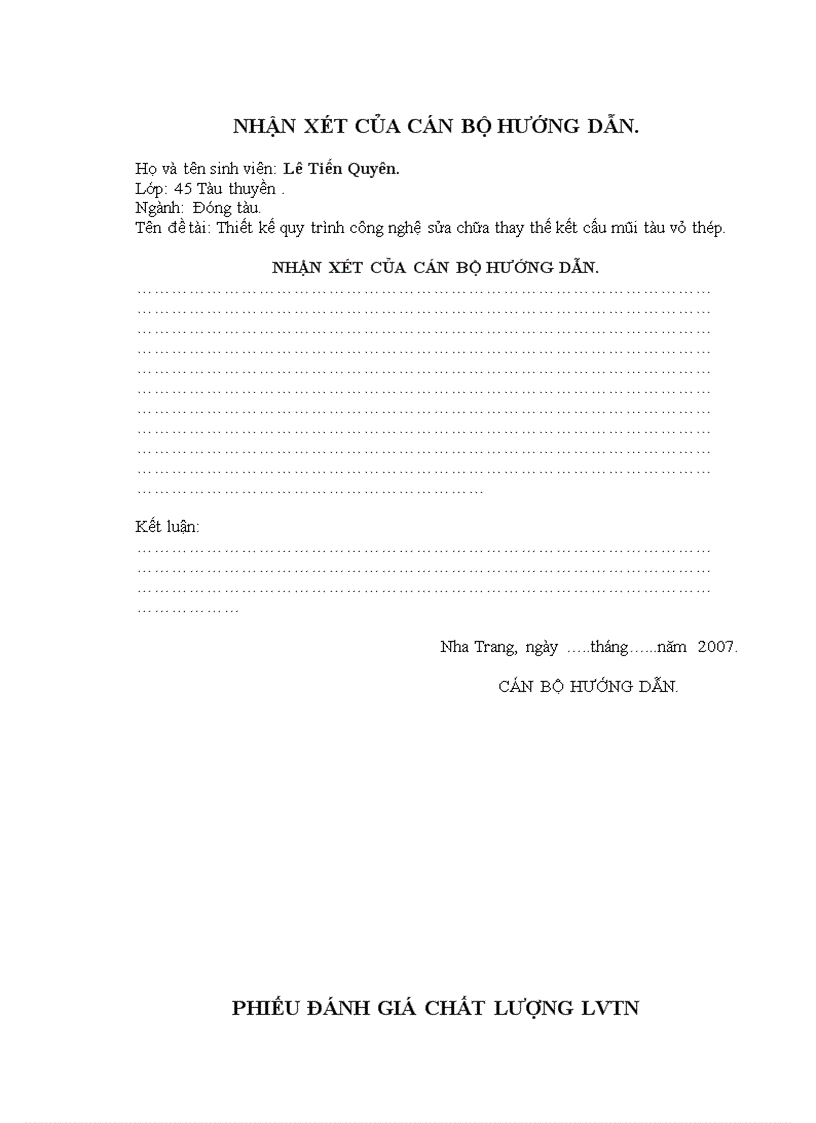 image for page Thiết kế quy trình công nghệ sửa chữa thay thế kết cấu mũi tàu vỏ thép tàu hàng trọng tải 43500 tấn của công ty Huyndai Vinasin