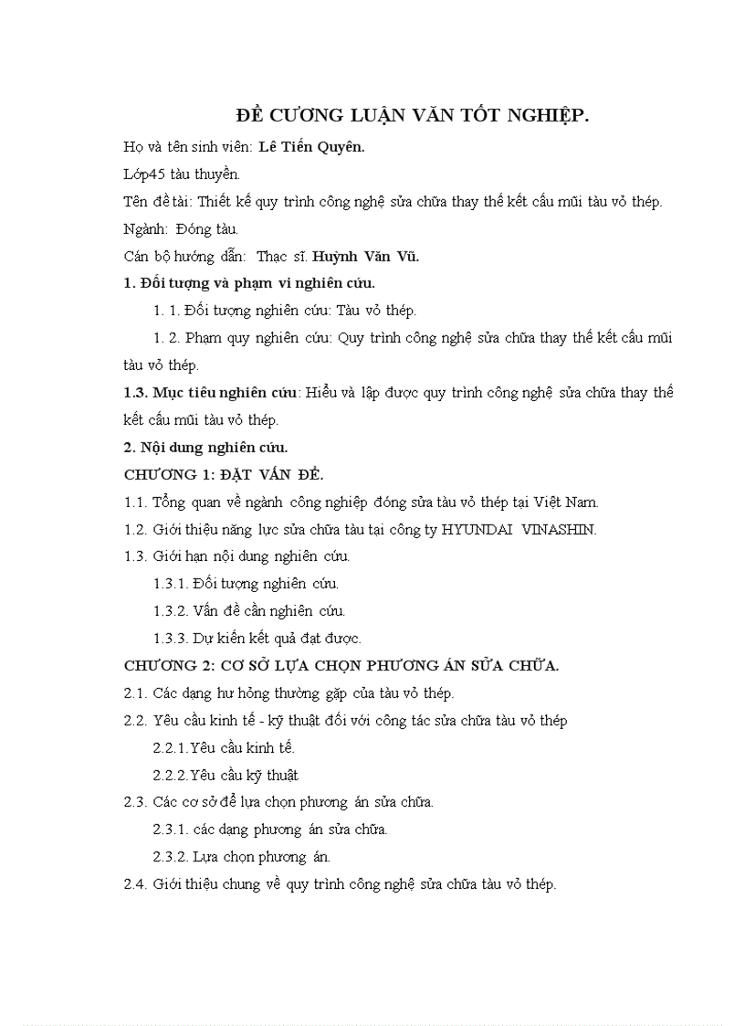 image for page Thiết kế quy trình công nghệ sửa chữa thay thế kết cấu mũi tàu vỏ thép tàu hàng trọng tải 43500 tấn của công ty Huyndai Vinasin
