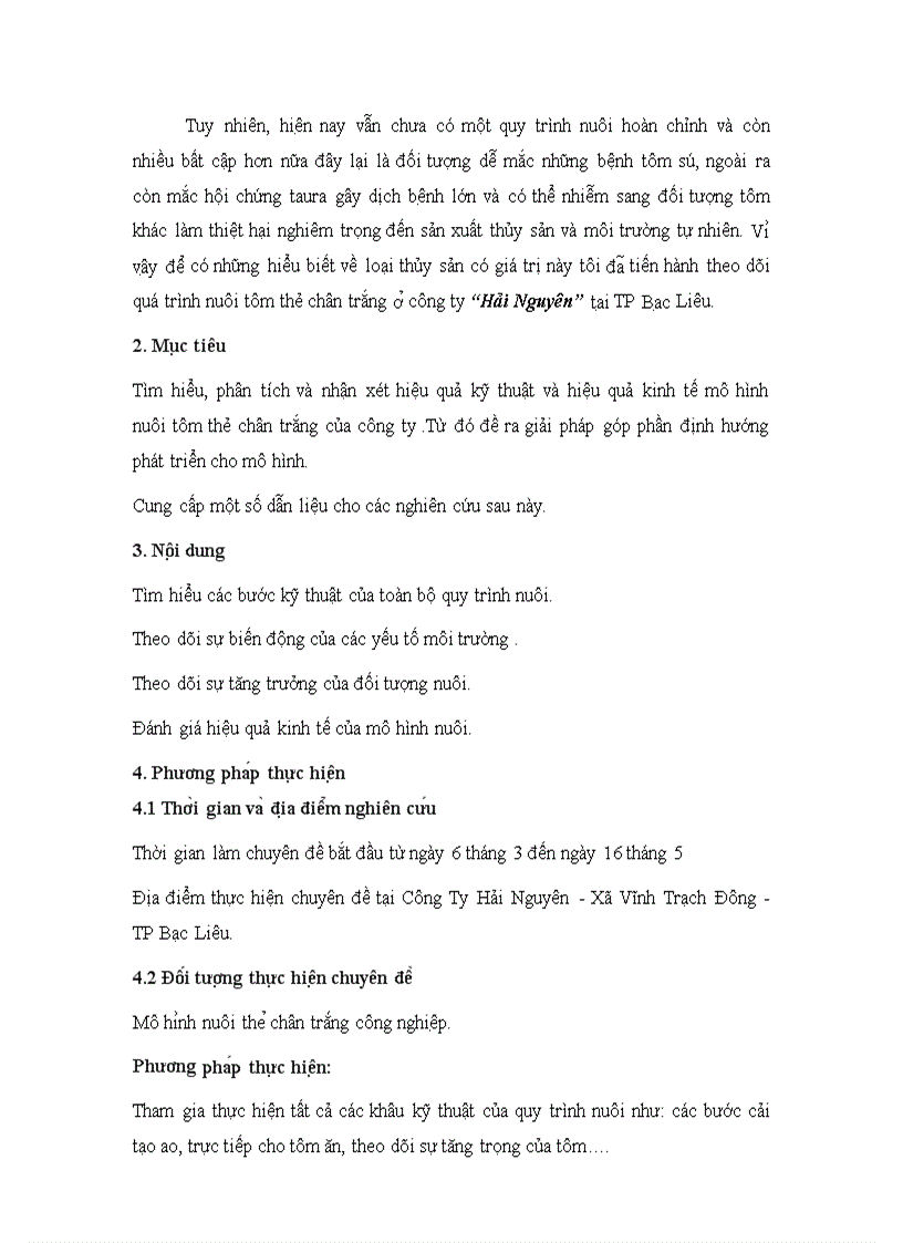 image for page Theo dõi và đánh giá mô hình nuôi tôm thẻ chân trắng của công ty Hải Nguyên TP Bạc Liêu