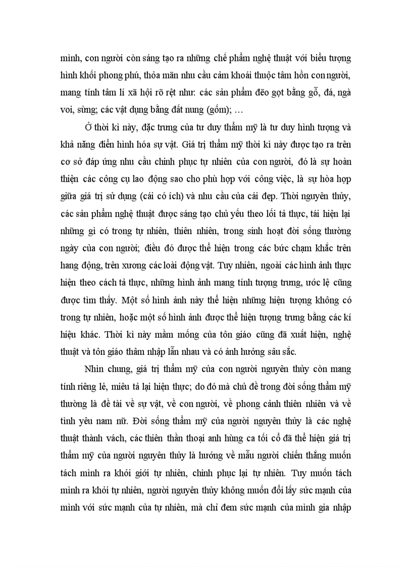 image for page Định hướng giá trị thẩm mỹ của nhân loại từ nguyên thủy cho đến phục hưng