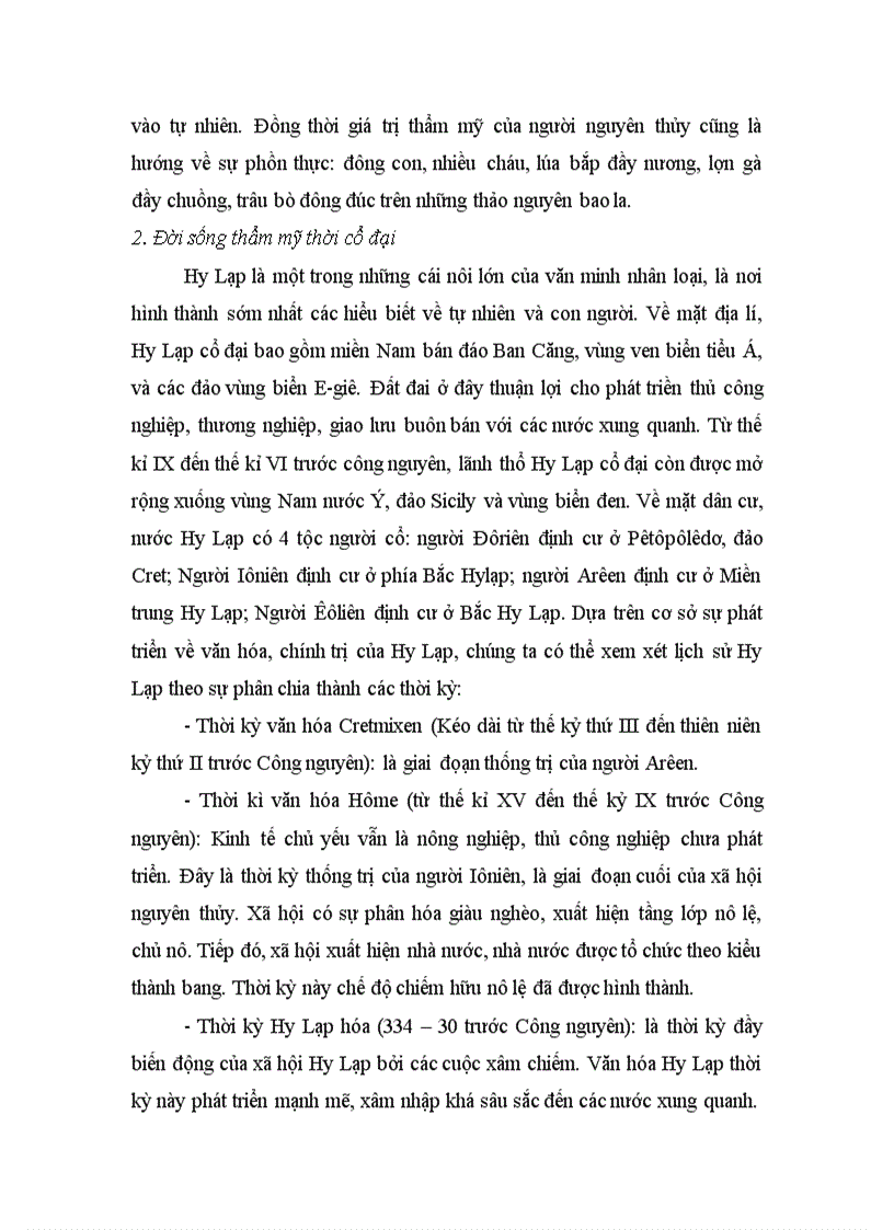 image for page Định hướng giá trị thẩm mỹ của nhân loại từ nguyên thủy cho đến phục hưng