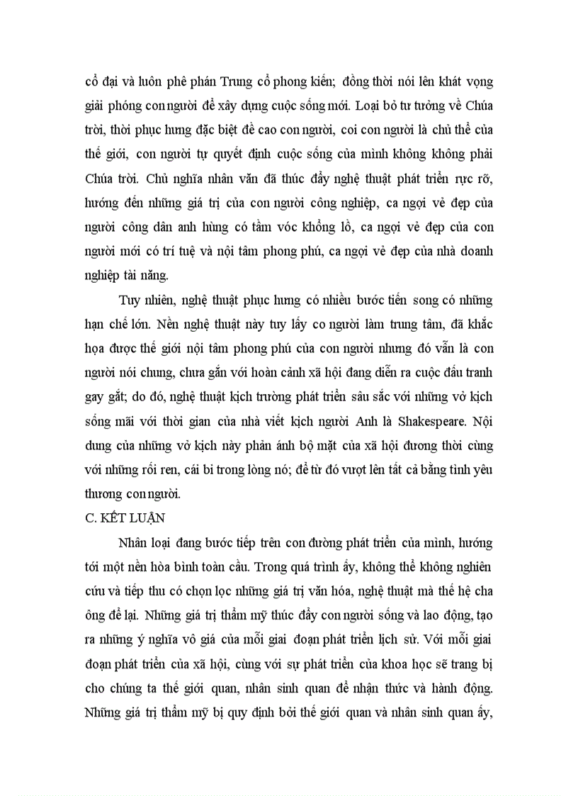 image for page Định hướng giá trị thẩm mỹ của nhân loại từ nguyên thủy cho đến phục hưng