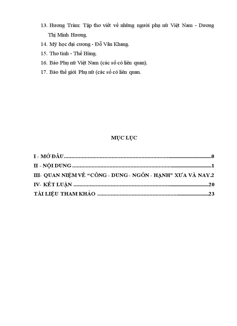 image for page Quan niệm về tứ đức Công Dung Ngôn Hạnh của người phụ nữ Việt Nam xưa và nay