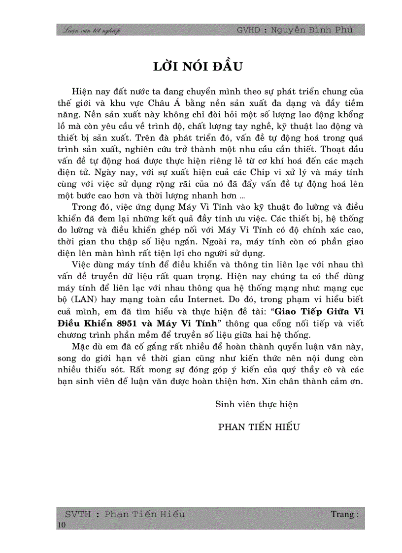 image for page Giao tiếp giữa kit vi điều khiển 8051 với máy tính