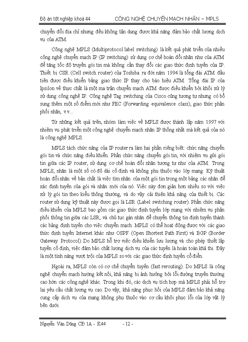 image for page Công Nghệ chuyển mạch nhãn đa giao thức MultiPotocol Label Switching MPLS