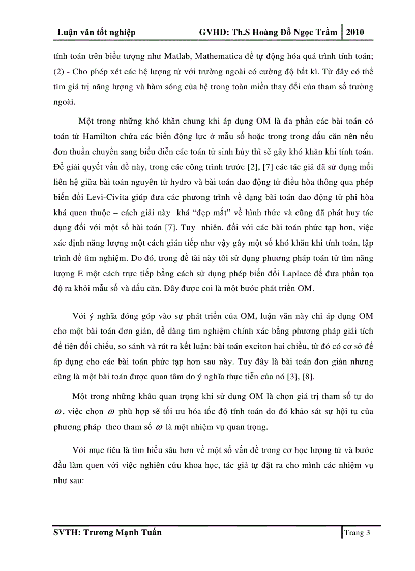 image for page Phương pháp toán tử cho bài toán exciton hai chiều