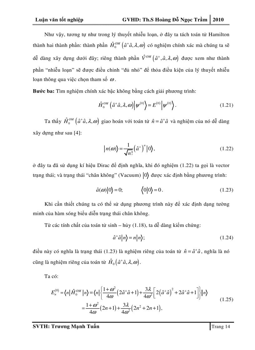 image for page Phương pháp toán tử cho bài toán exciton hai chiều