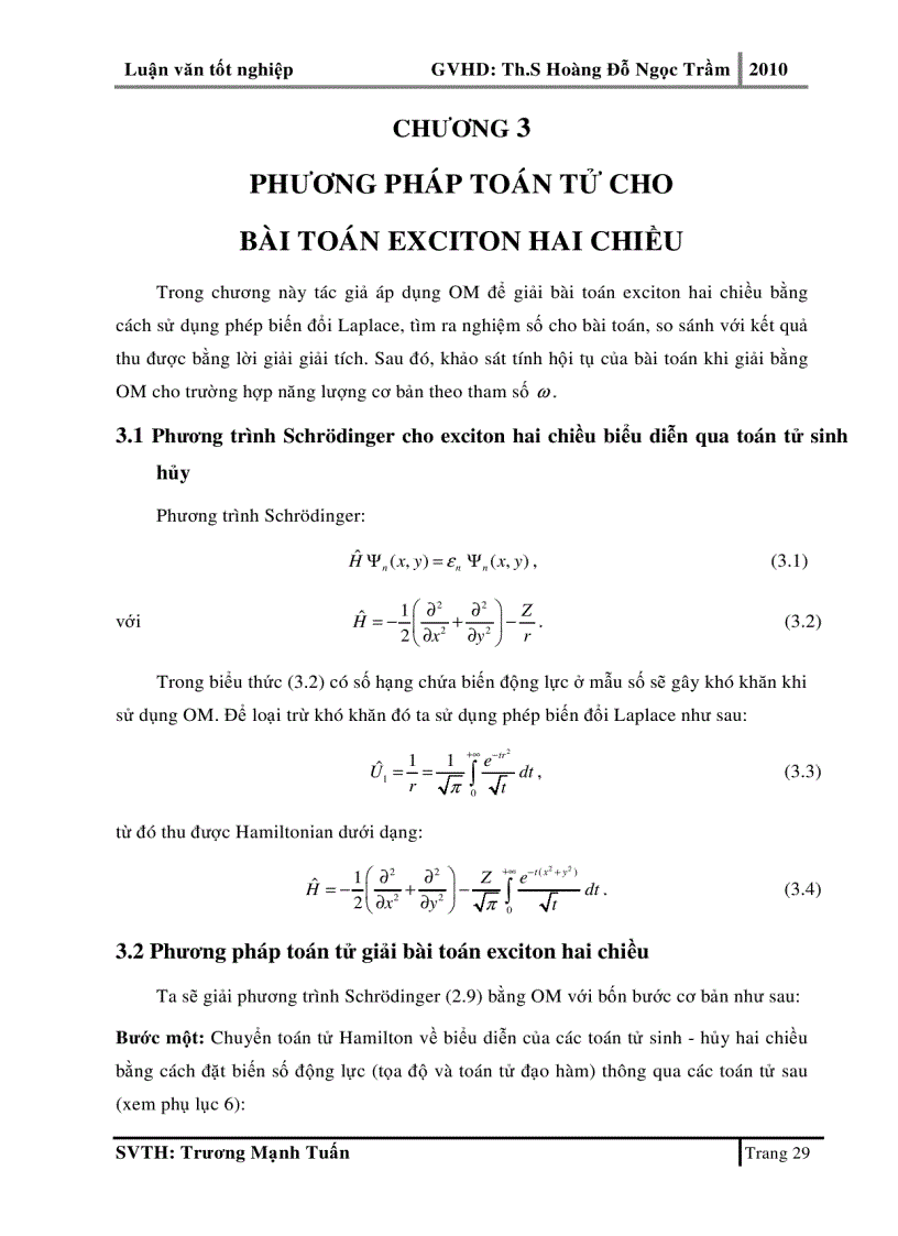 image for page Phương pháp toán tử cho bài toán exciton hai chiều