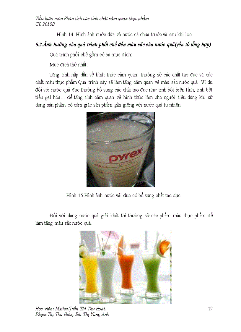 image for page Màu sắc của nước quả các yếu tố ảnh hưởng